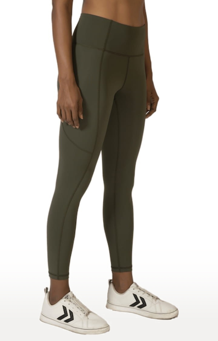 Women's buttR Yoga Pants - Moss Green (Single Pocket)