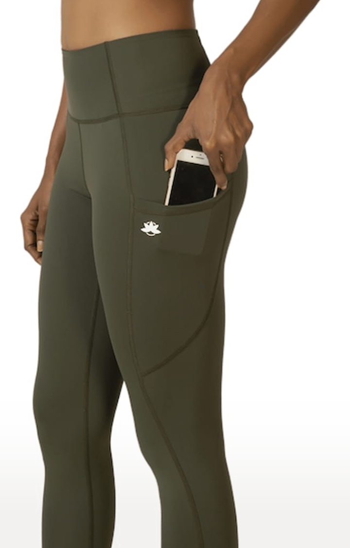 Kosha Yoga Co. | Women's buttR Yoga Pants - Moss Green (Single Pocket) 3