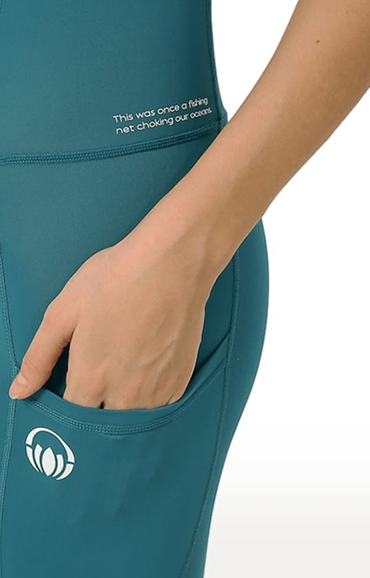 Kosha Yoga Co. | Women's buttR Yoga Pants - Emerald Green  (Double Pocket) 3