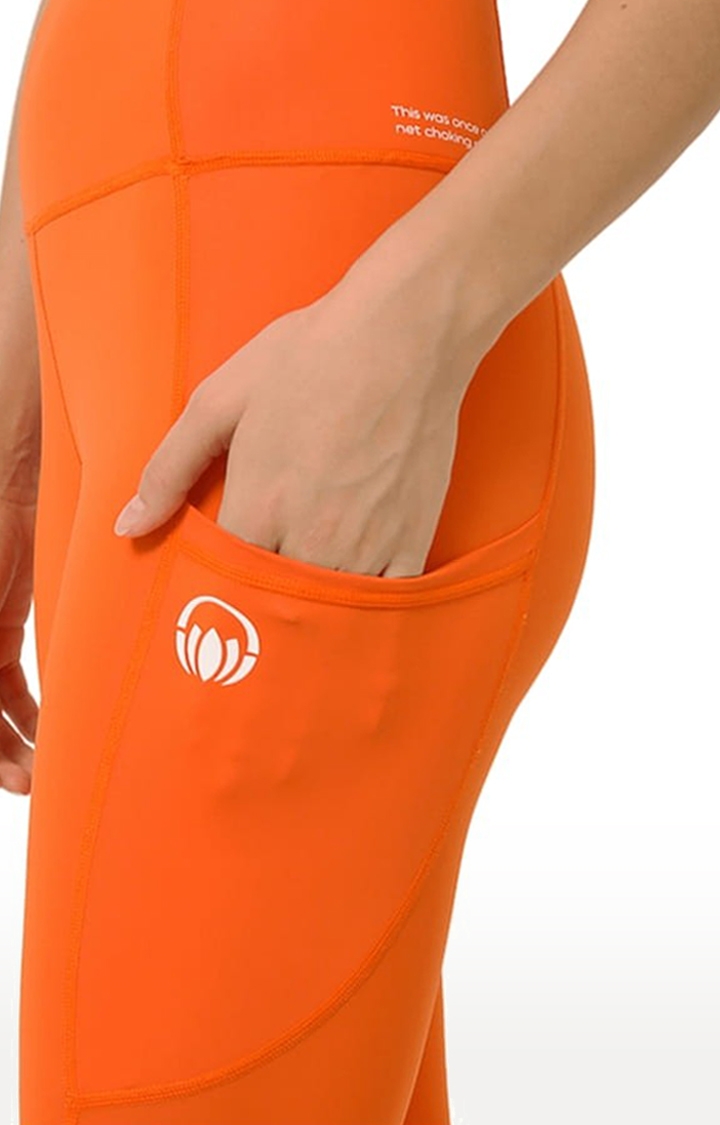 Kosha Yoga Co. | Women's buttR Yoga Pants - Sunset Orange (Double Pocket) 3