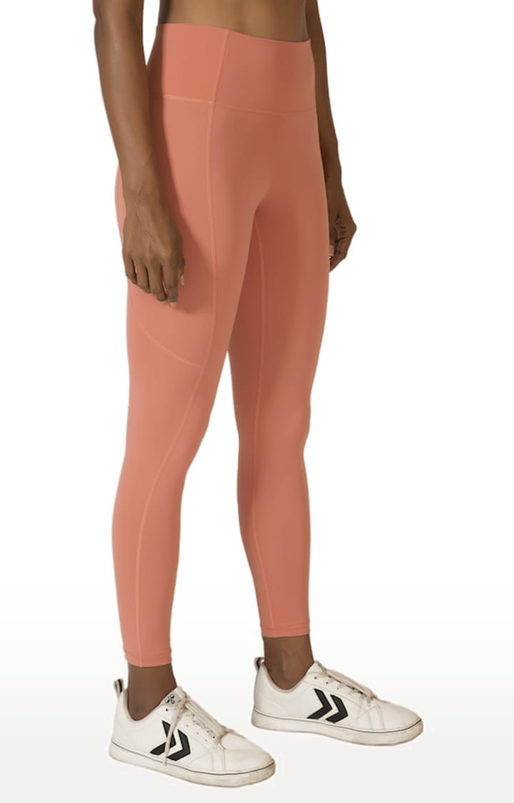 Kosha Yoga Co. | Women's buttR Yoga Pants - Salmon Pink (Single Pocket) 0
