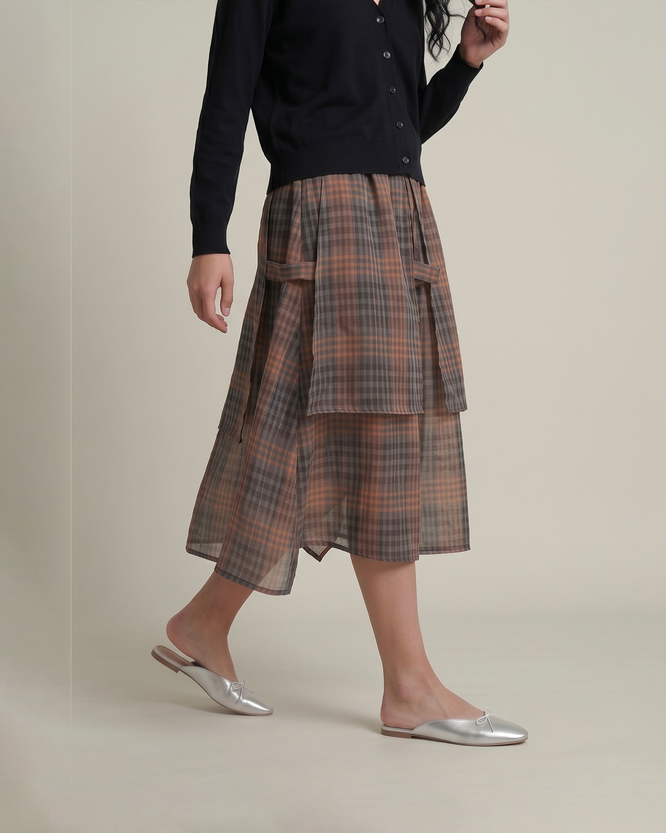 Second Thought Midi Skirt Grey