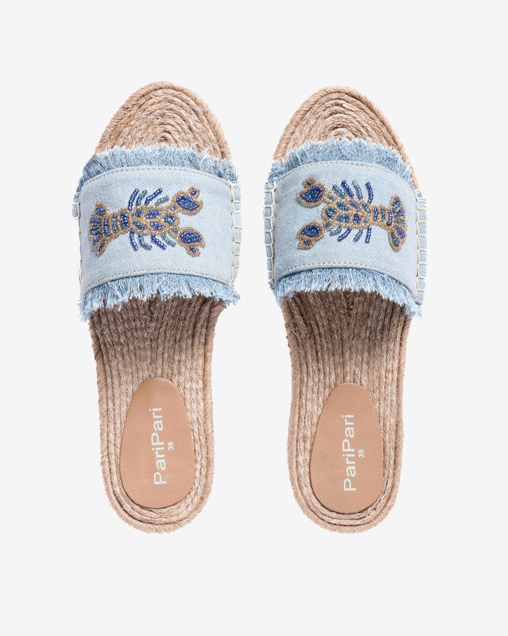 Lobster Denim Sandals Flat