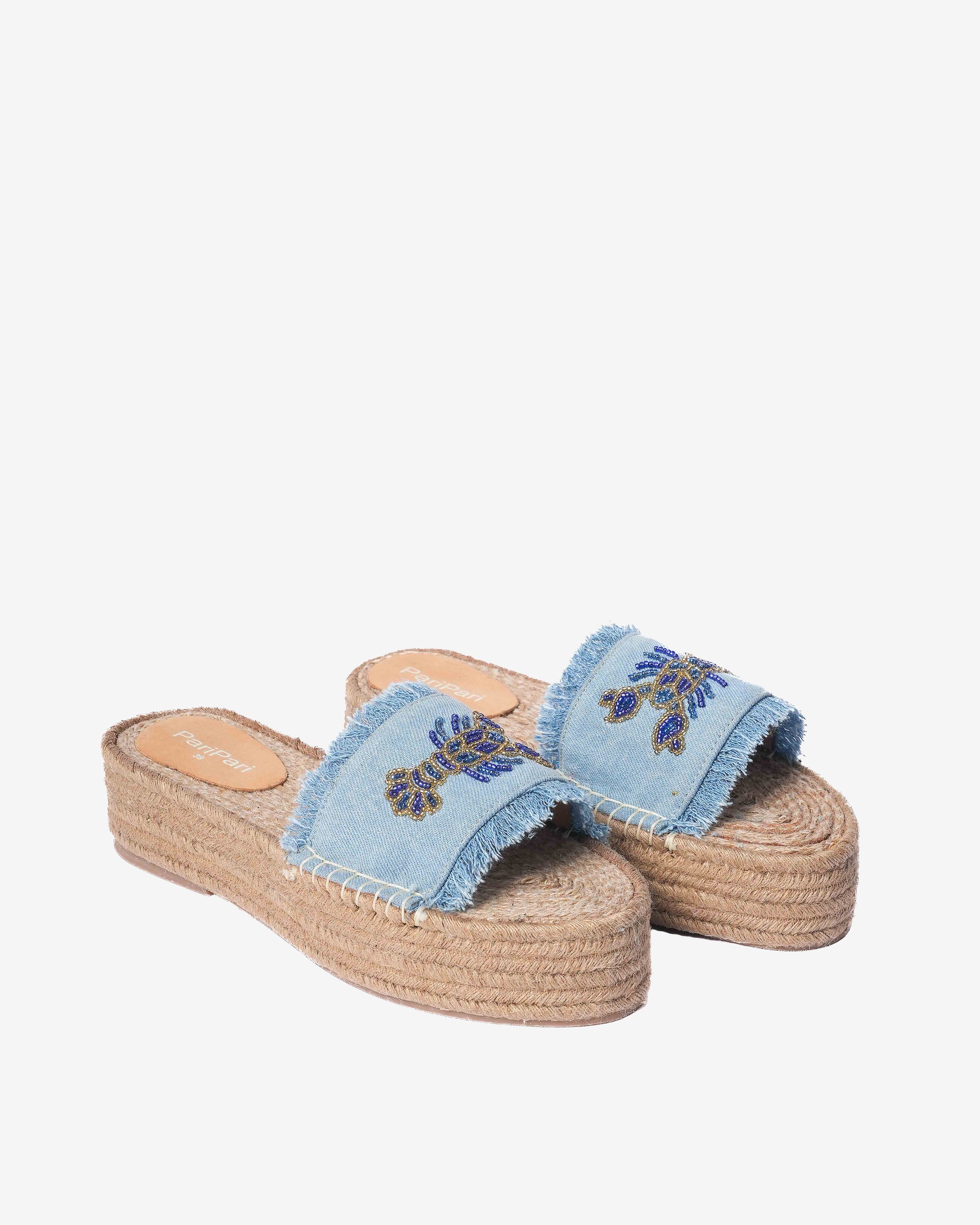 Lobster Denim Sandals Platform