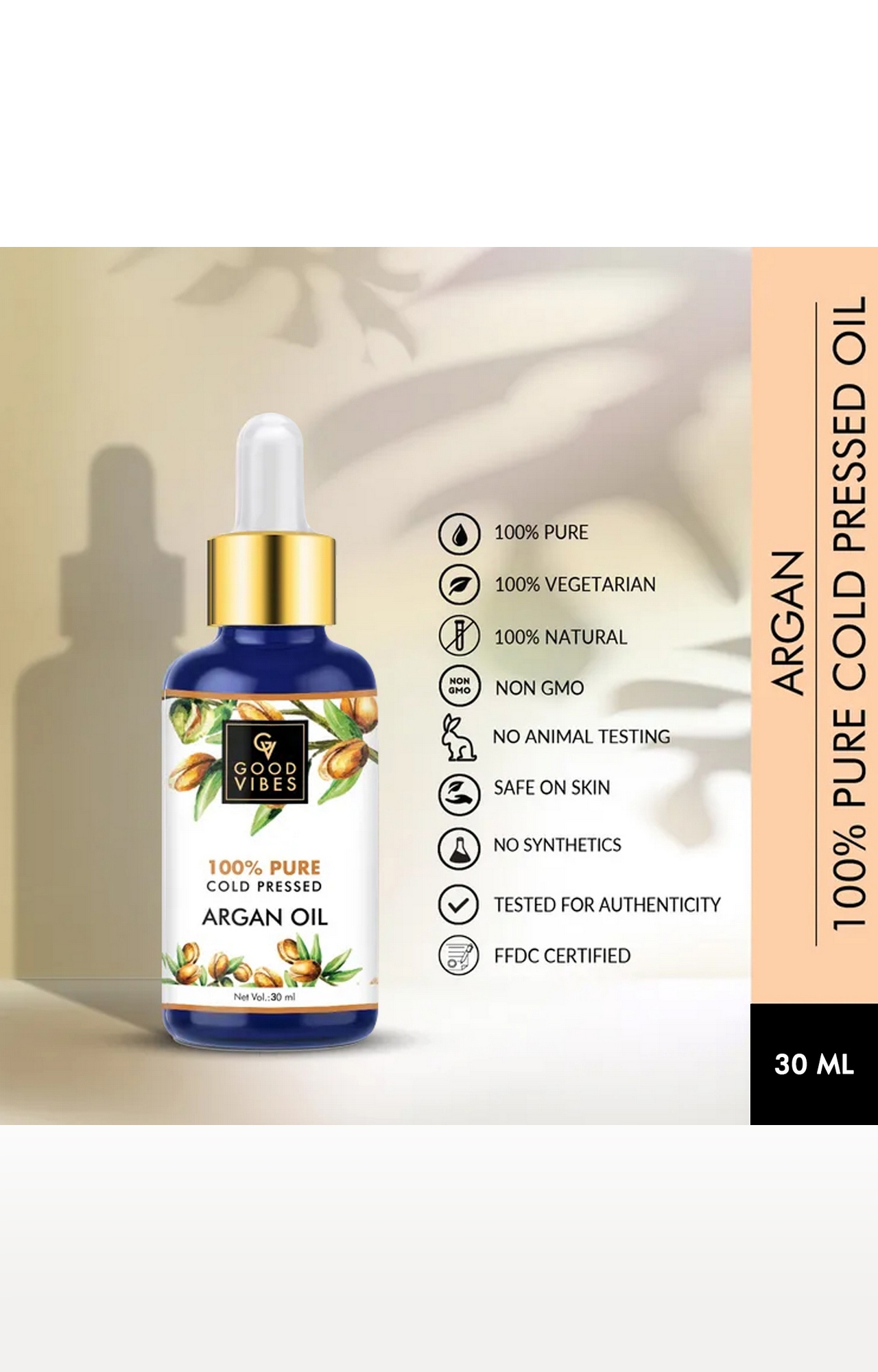 Good Vibes | Good Vibes 100% Pure Argan Coldpressed Carrier Oil (30 ml) 1