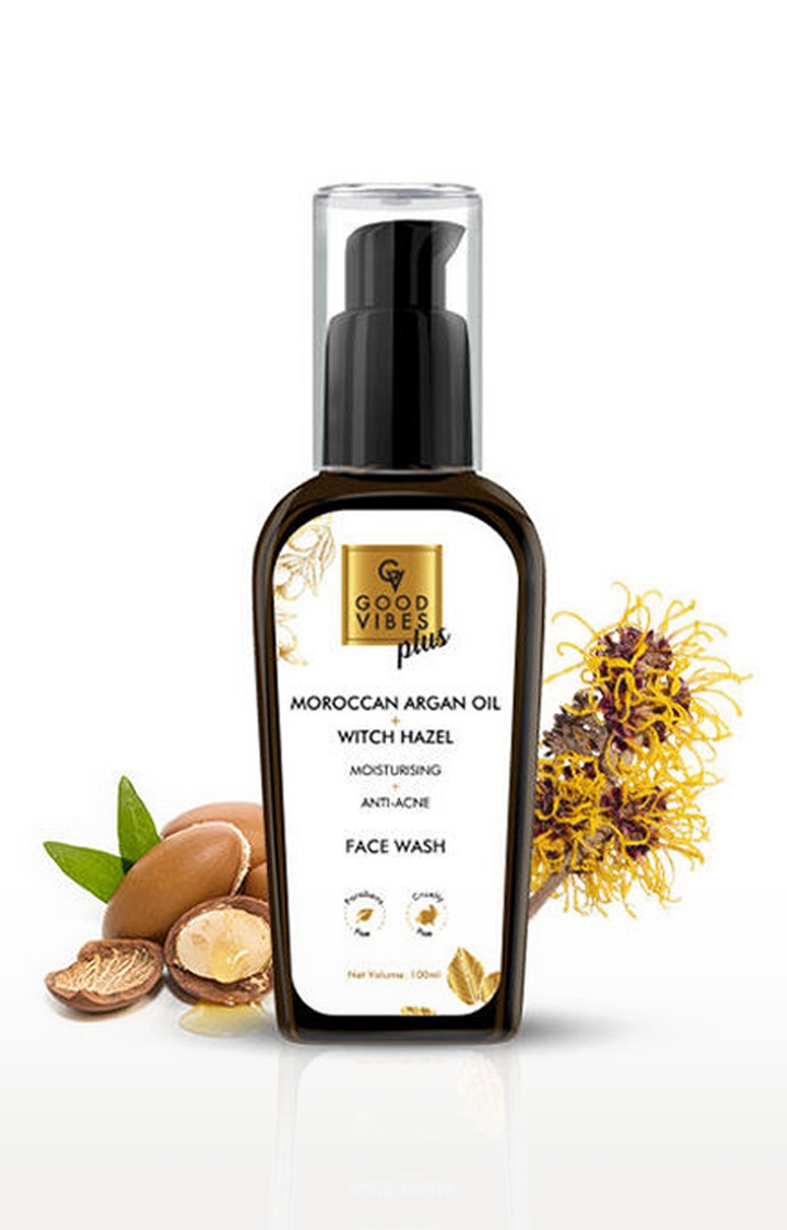 Good Vibes | Good Vibes Plus Moisturising + Anti - Acne Face Wash - Moroccan Argan Oil + Witch Hazel (100 ml) 0