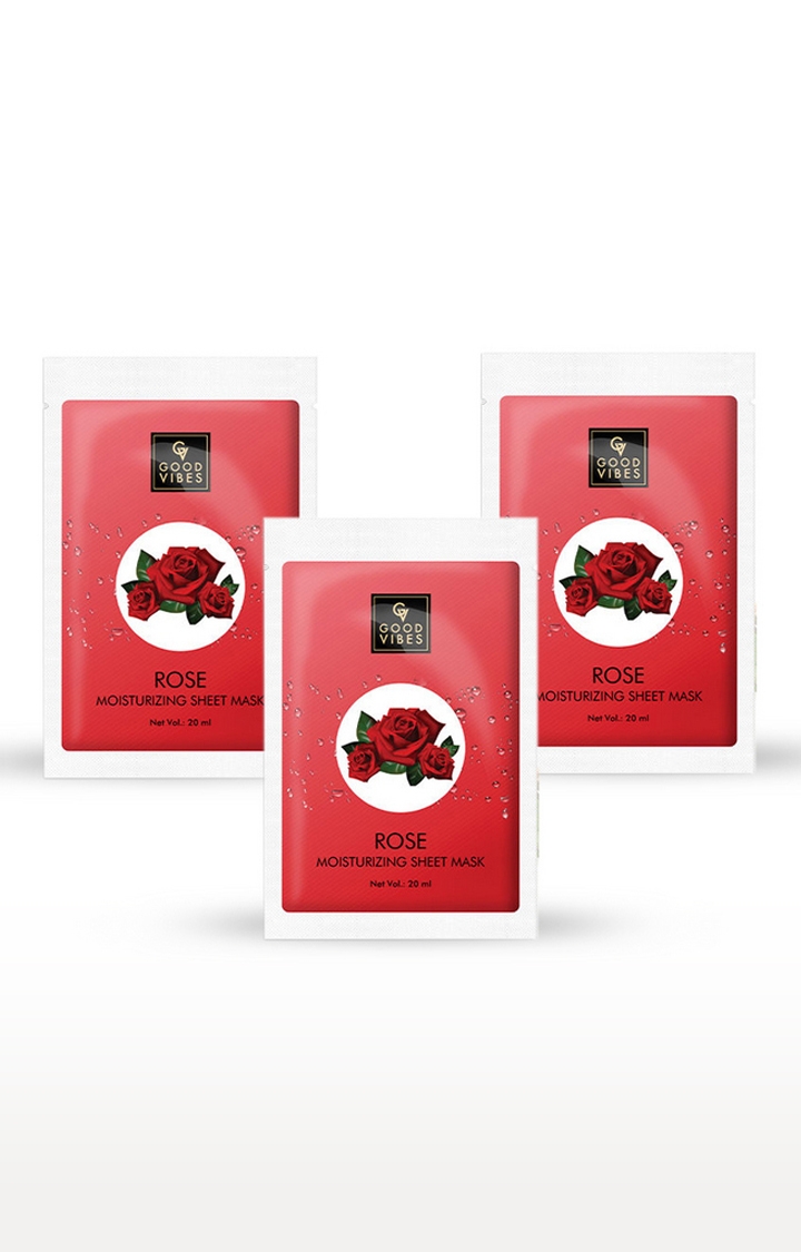 Good Vibes | Good Vibes Moisturizing Sheet Mask - Rose (20 ml) - (Pack of 3) 0