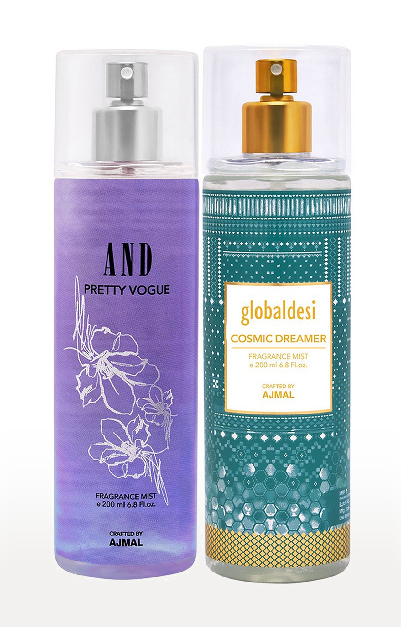 AND Crafted By Ajmal | AND Pretty Vogue Body Mist 200ML & Global Desi Cosmic Dreamer Body Mist 200ML Long Lasting Scent Spray Gift For Women Perfume FREE 0