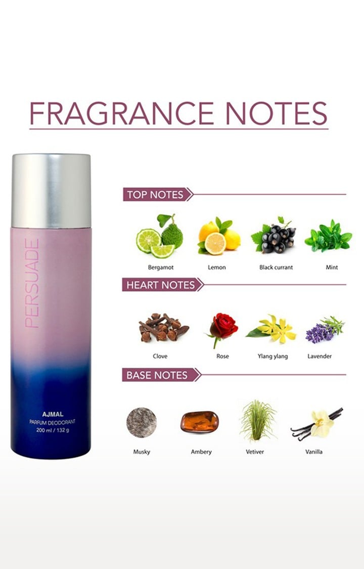 Ajmal Prose EDP for Men 100ml & Persuade High Quality Deodorant for Men & Women 200ml Combo pack of 2 (Total 300ml) 