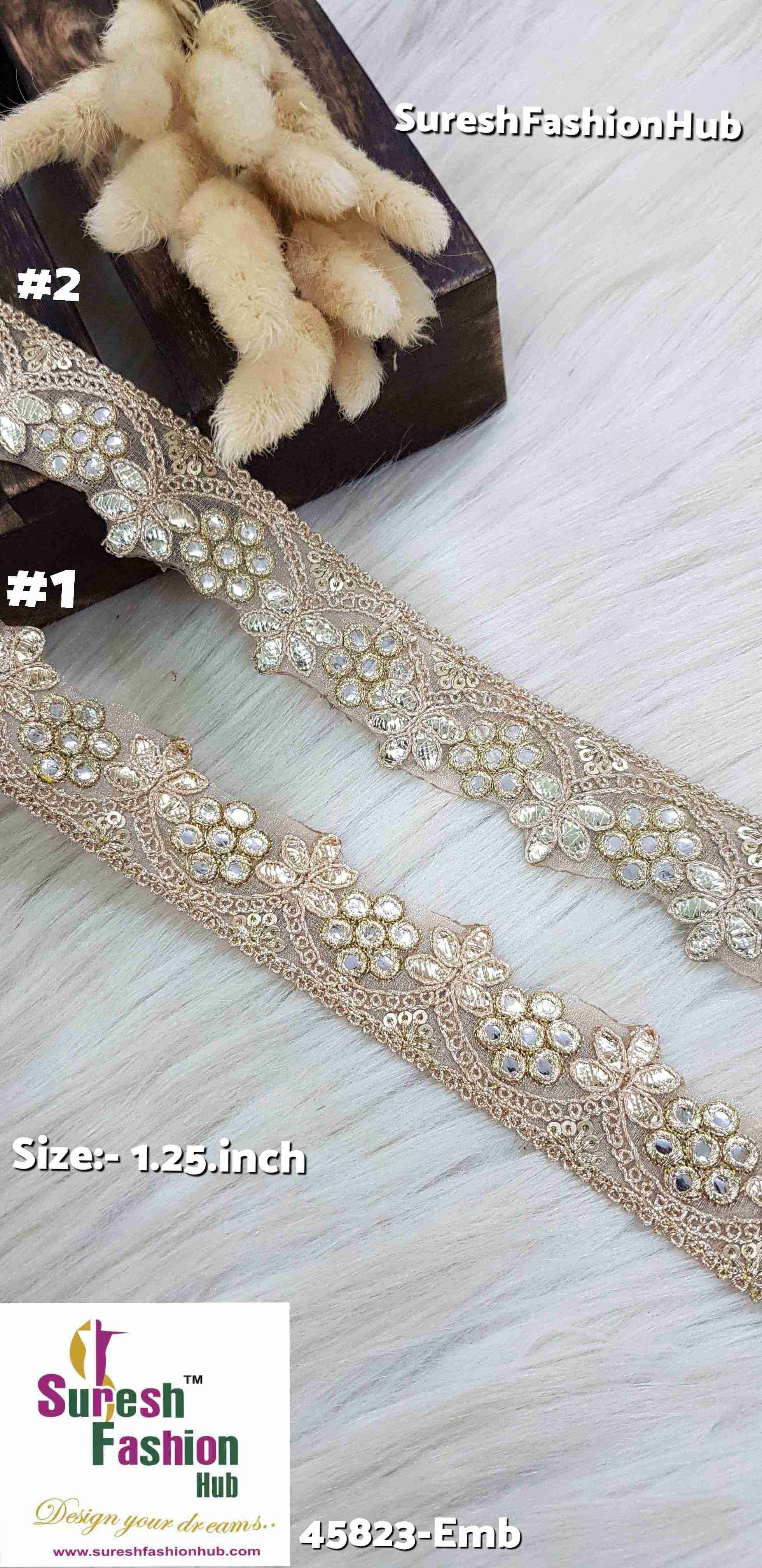 Radiant Bloom Gota Embroidered Lace Roll