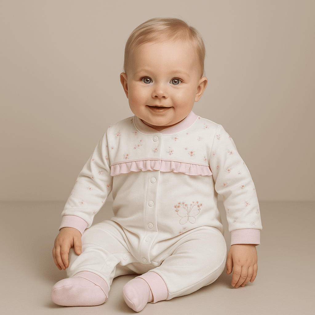 Pink Blossom Butterfly Baby Romper