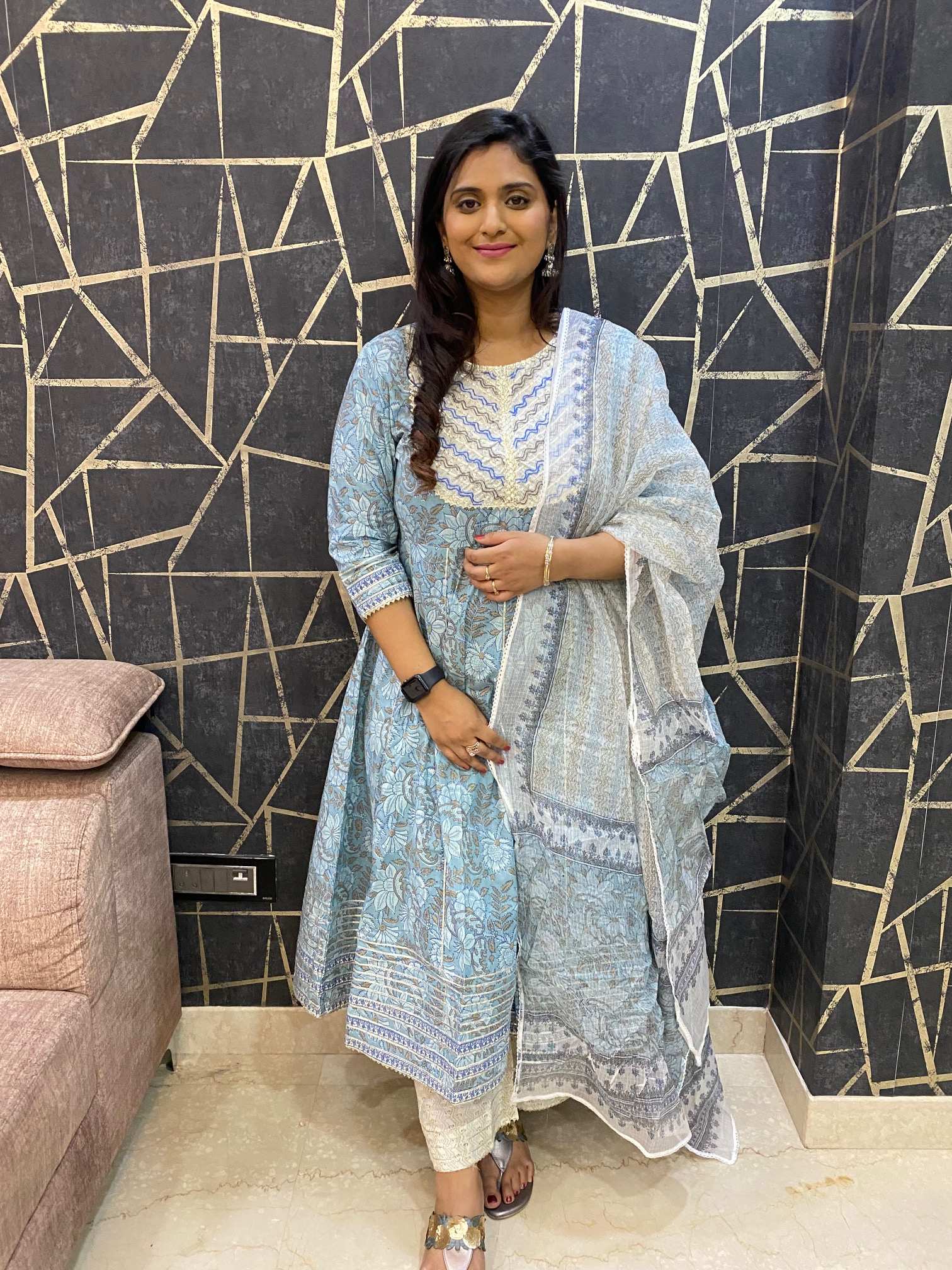 Pastel blue shop anarkali