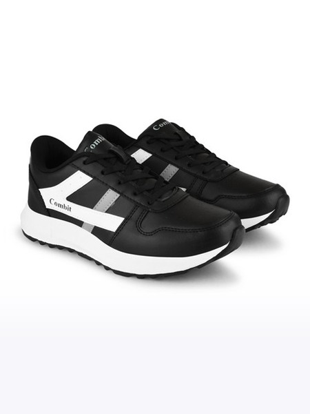 Men s Black Synthetic Running Shoes