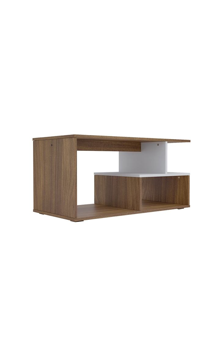 NEUDOT BATIAN Engineered Wood Coffee Table | Centre Table with Storage for Drawing Rooming, Living Room and Office (Finish Color - Teak)