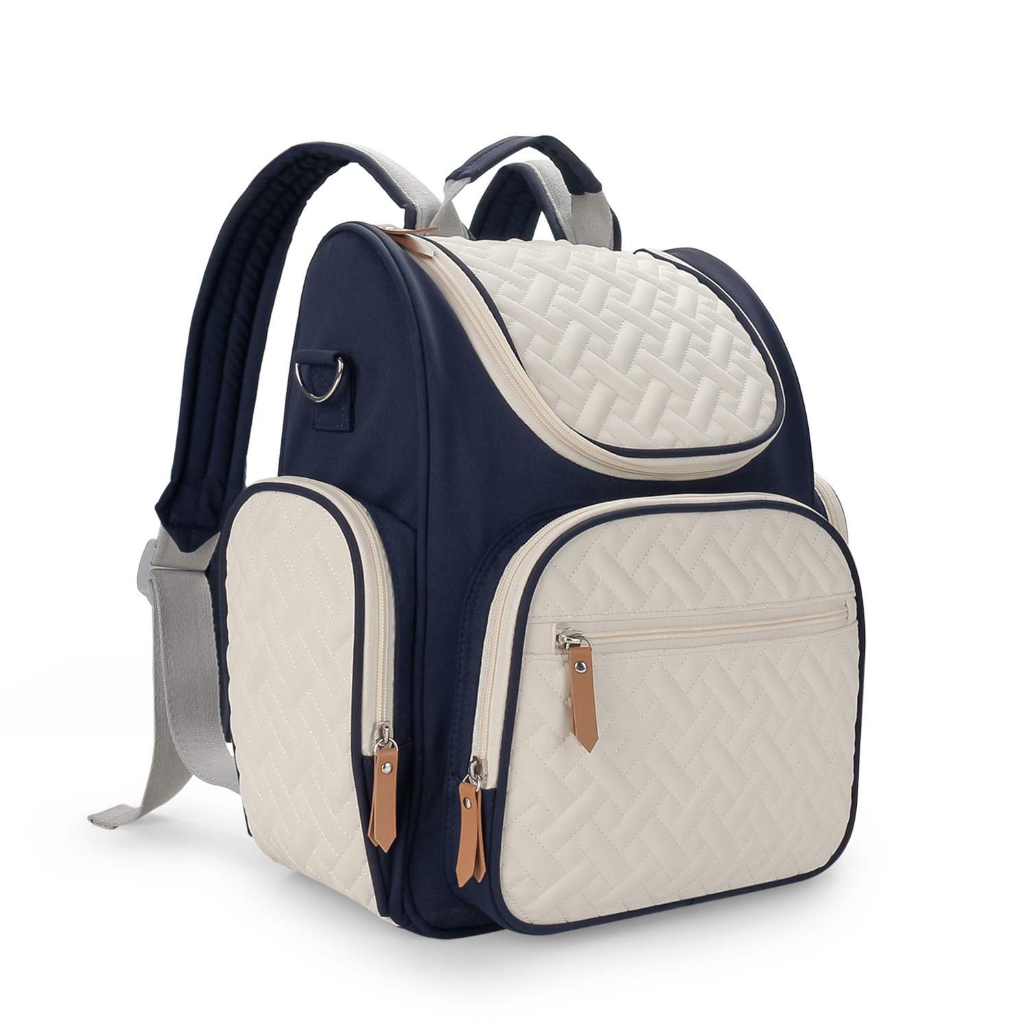 Nautical Chic Quilted Diaper Backpack