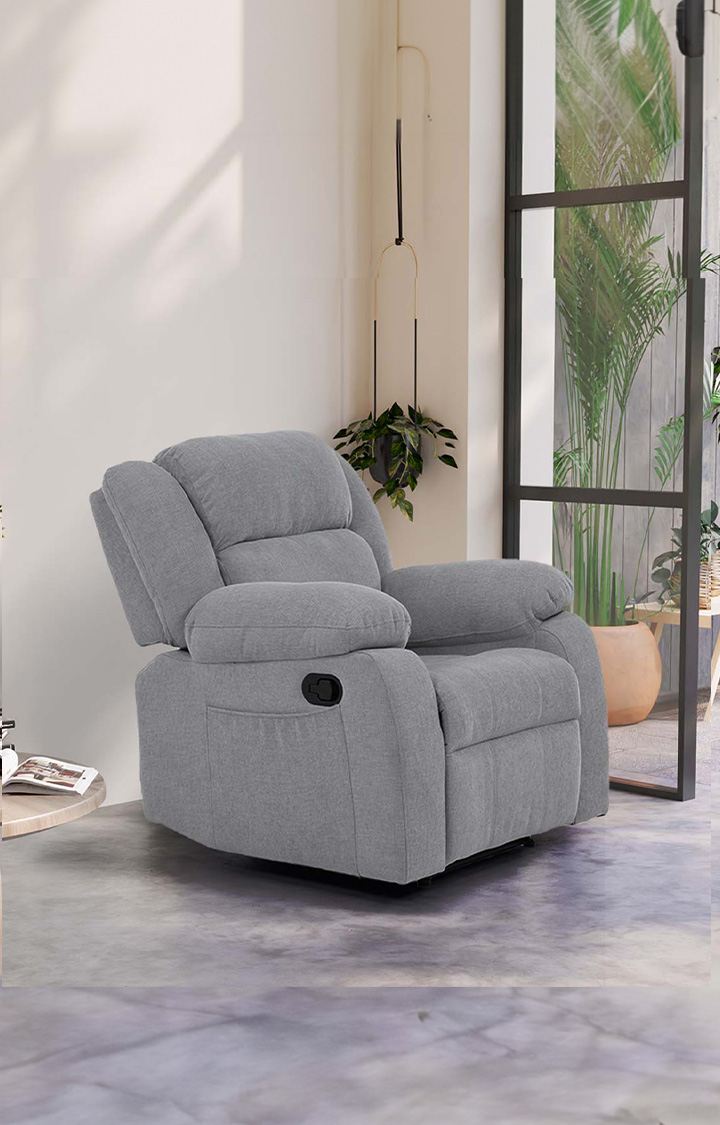 Ease Rocker Single Seater Fabric Recliner - Misty Grey