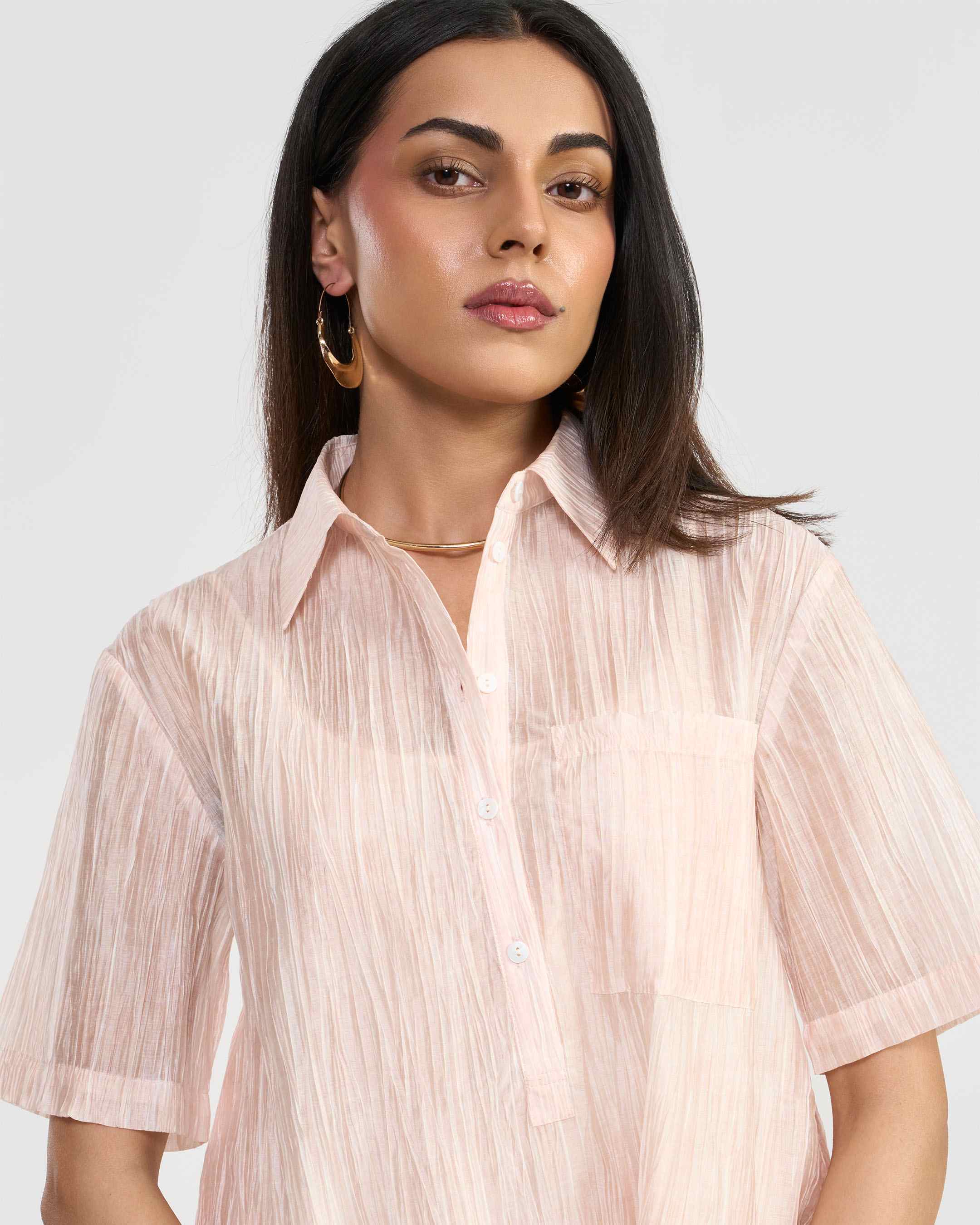 Delilah Sheer Shirt Dress