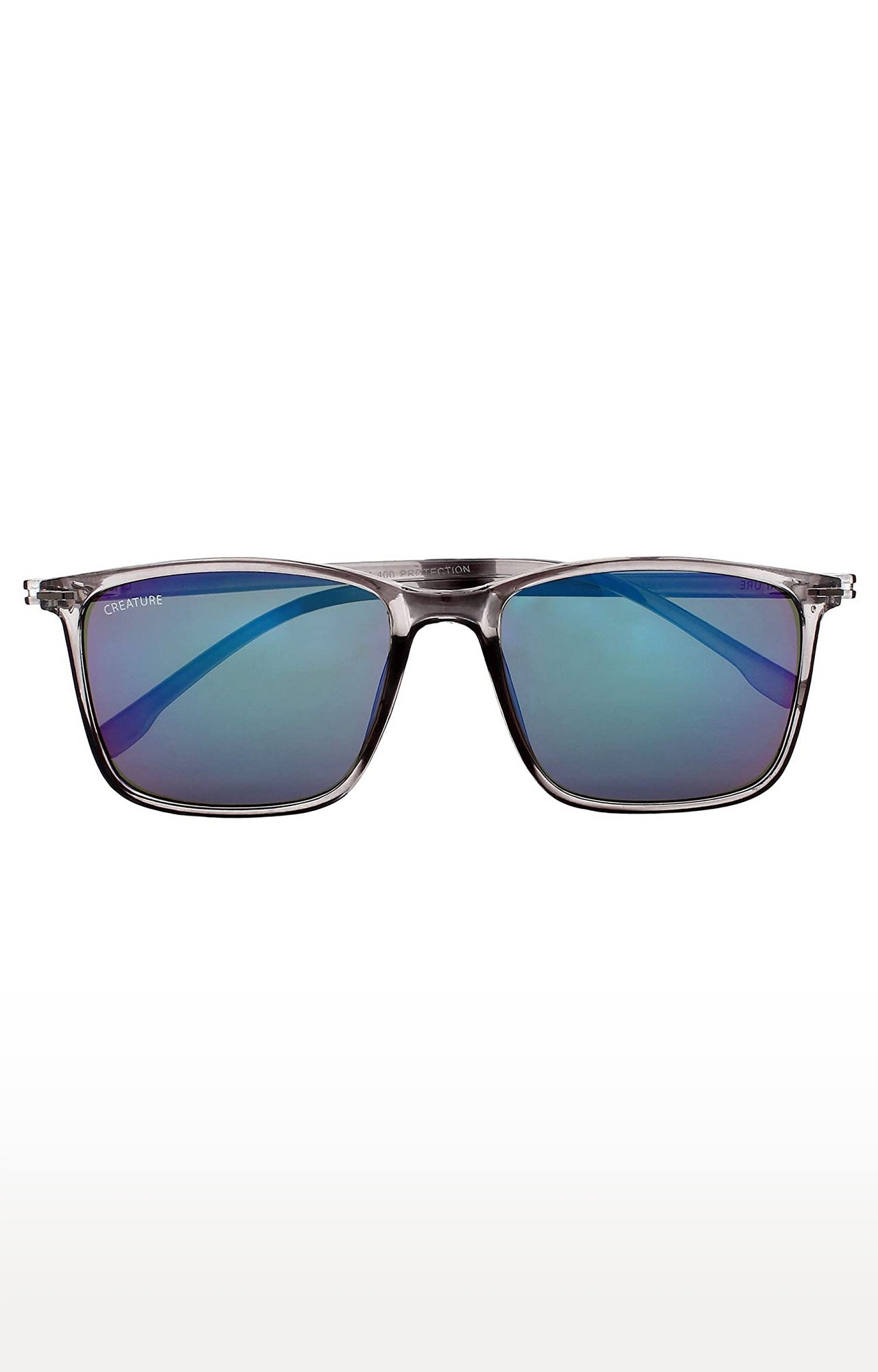 CREATURE | CREATURE Blue Matt Finish Club Master UV Protected Sunglasses (Lens-Blue|Frame-Silver) 3