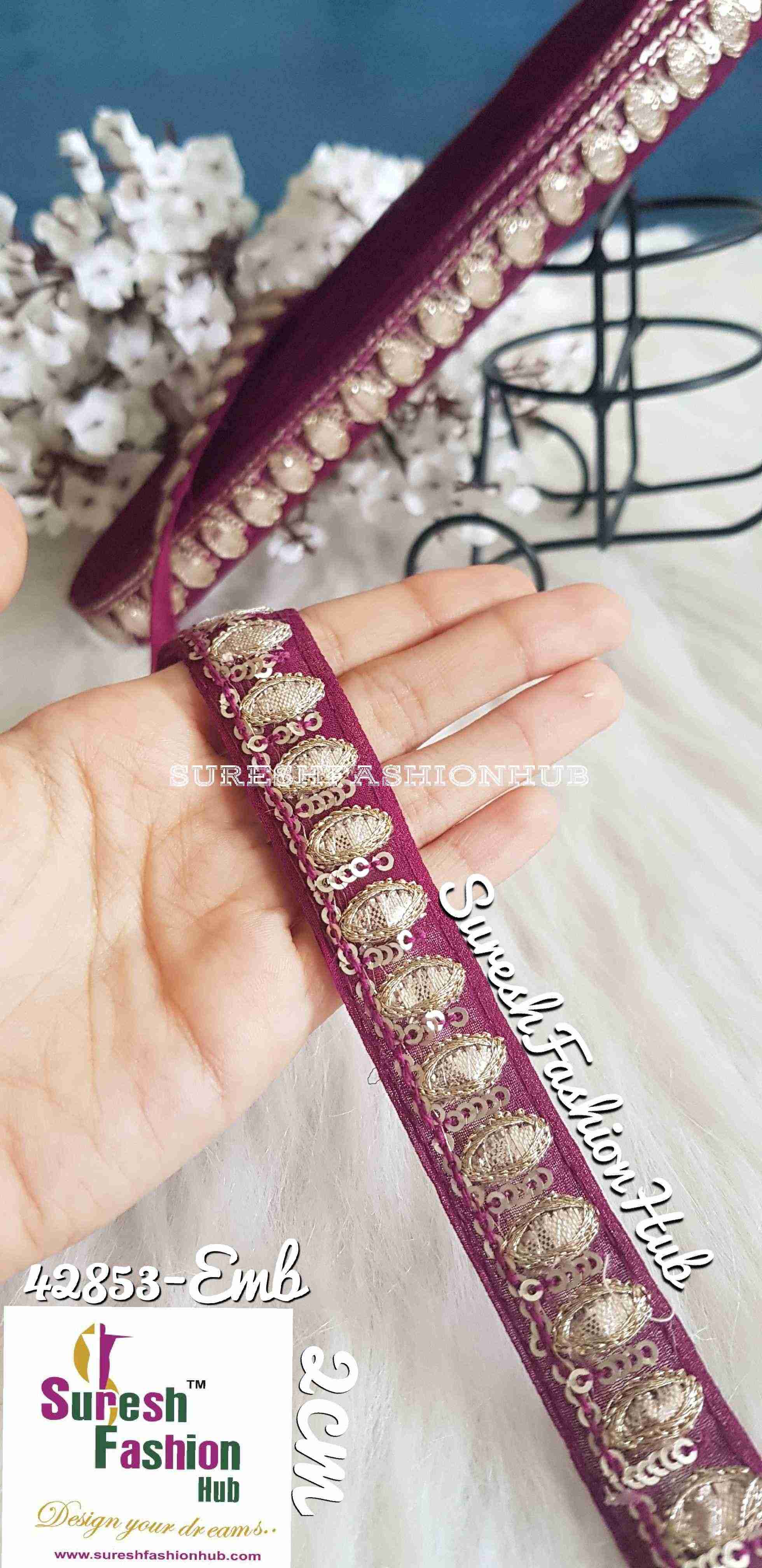 Prestige Purple Gota Pati Trim