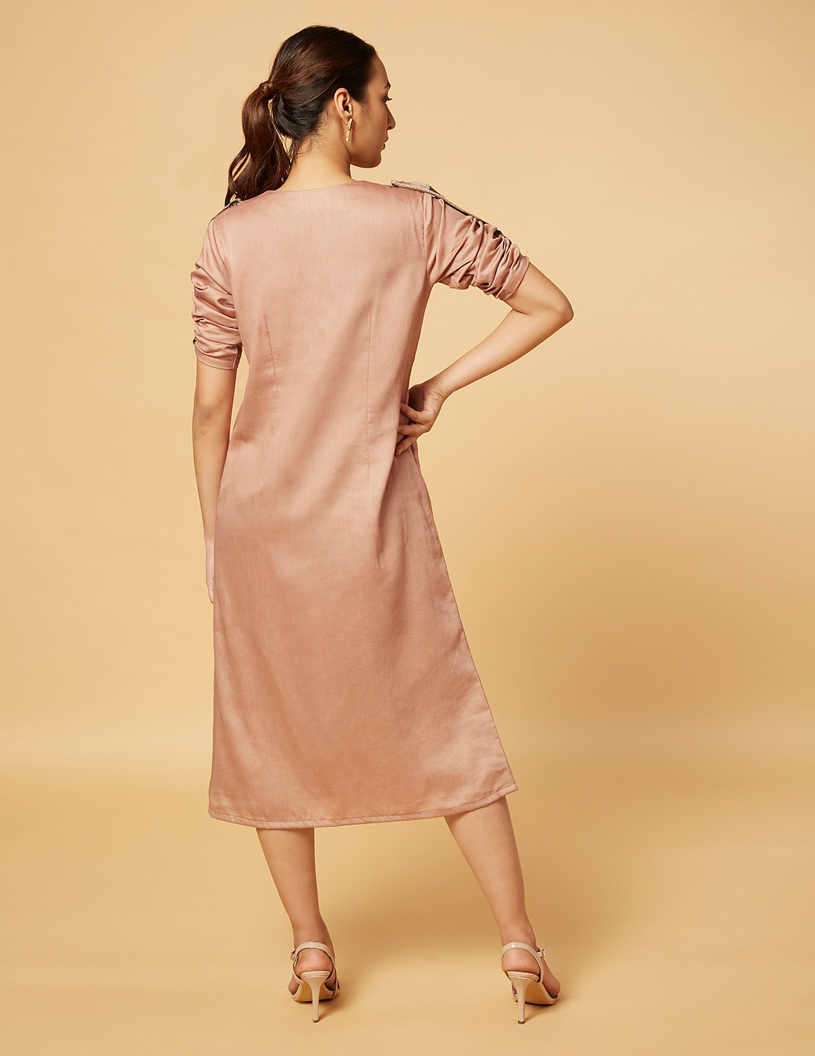 V neck shirt style dress