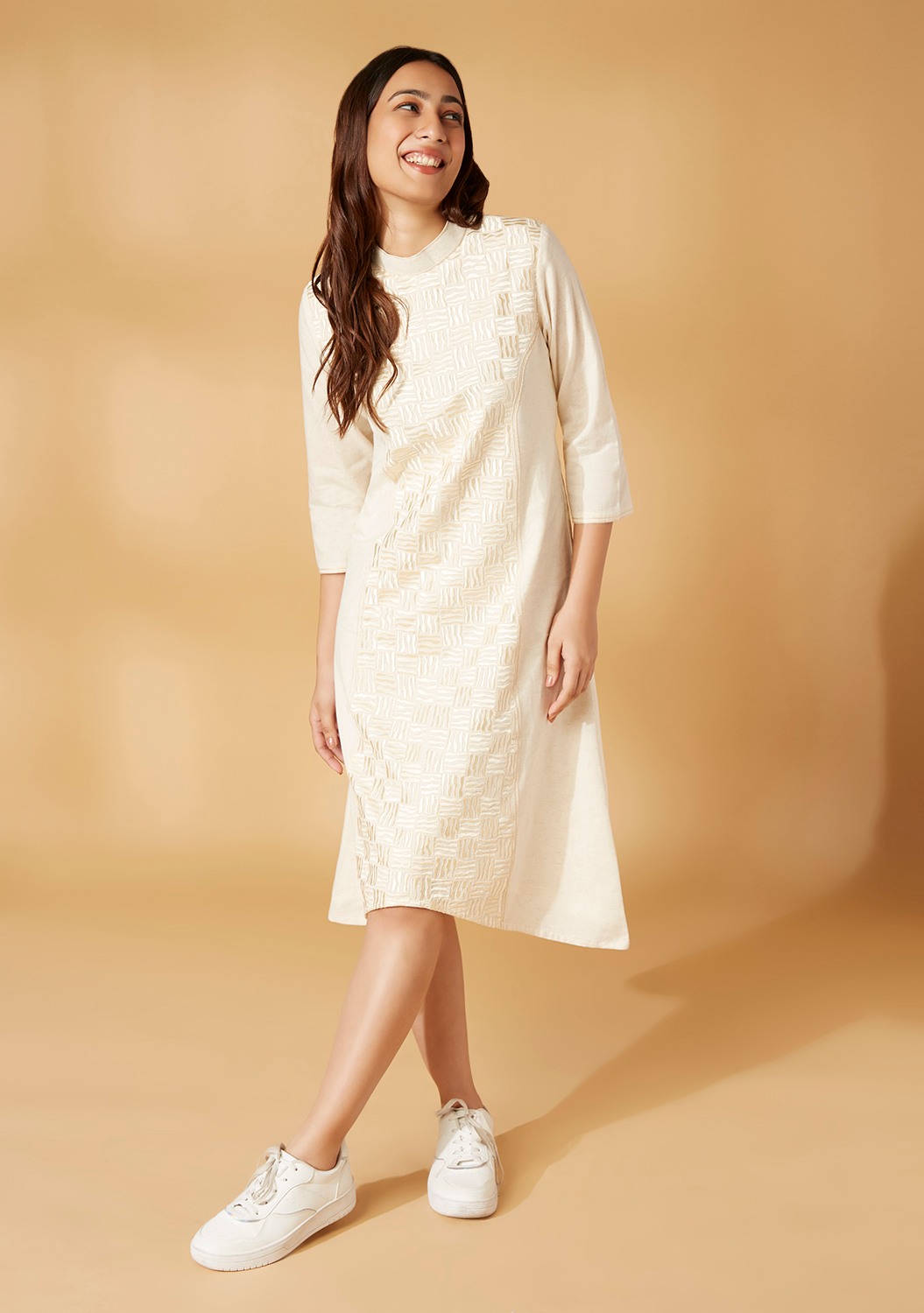 Texture panel dress