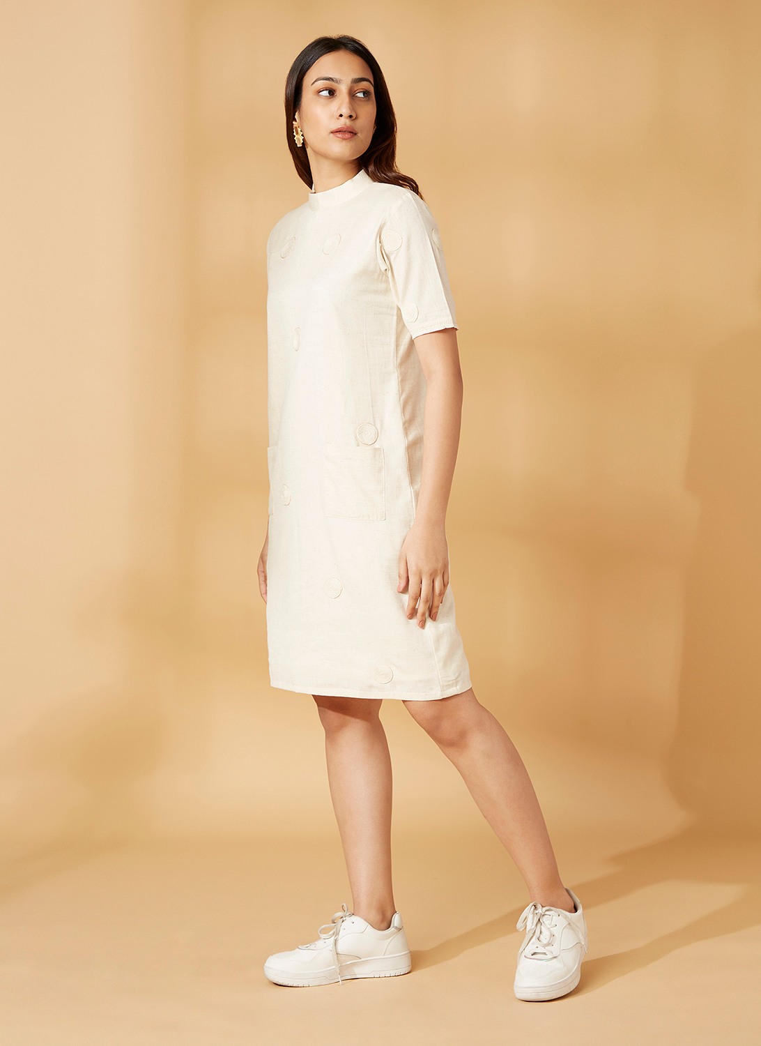 Box dress with spiral detail