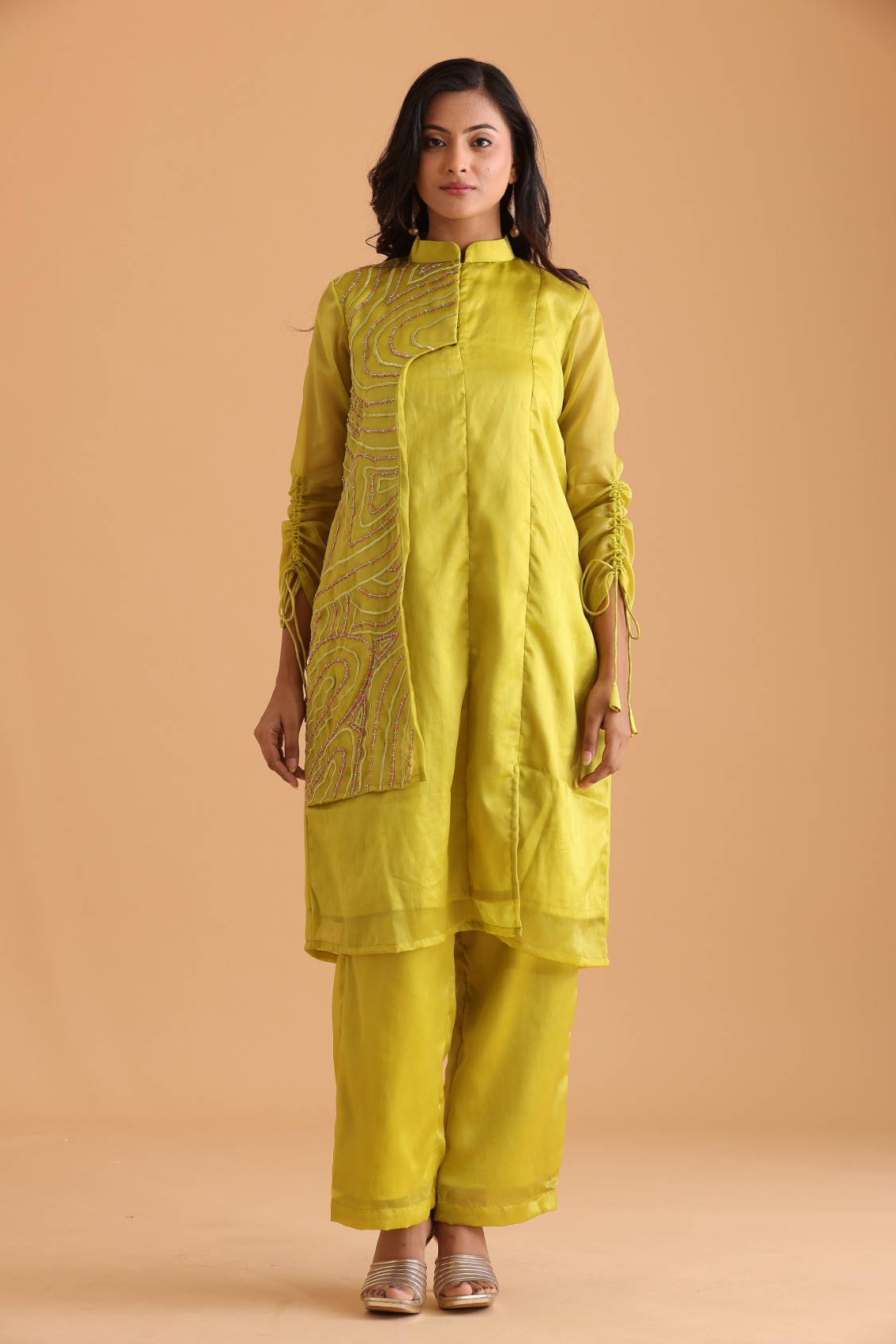 Lemon Panel Flap Kurta set