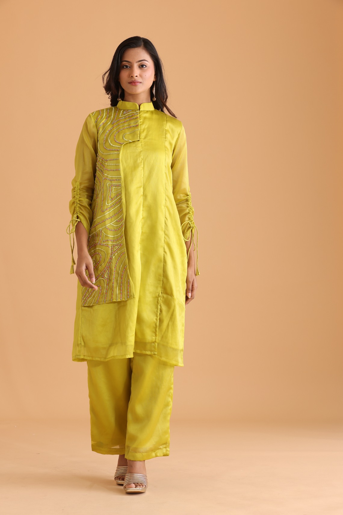 Lemon Panel Flap Kurta set