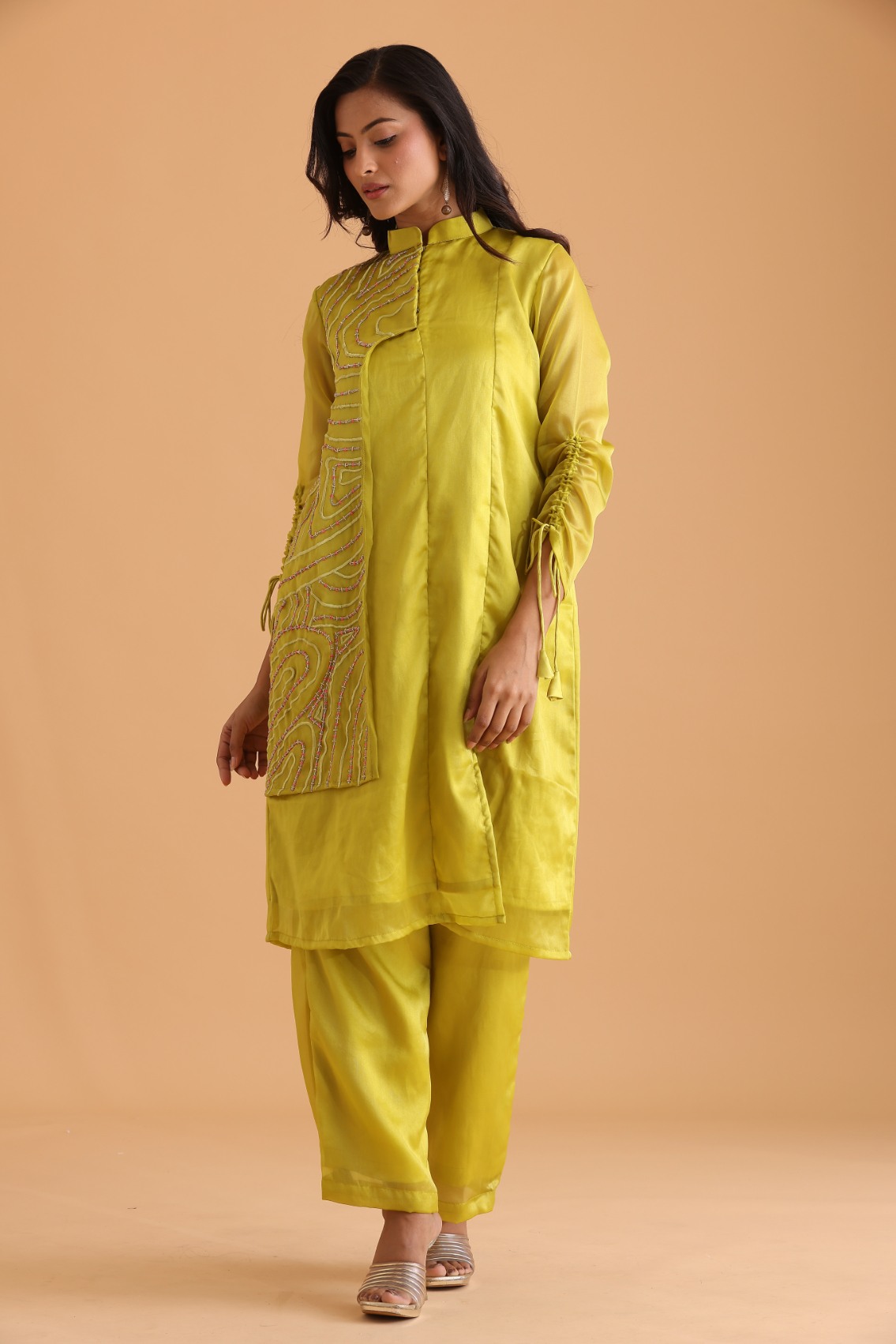 Lemon Panel Flap Kurta set