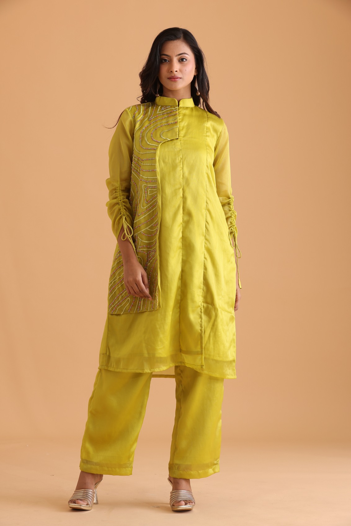 Lemon Panel Flap Kurta set
