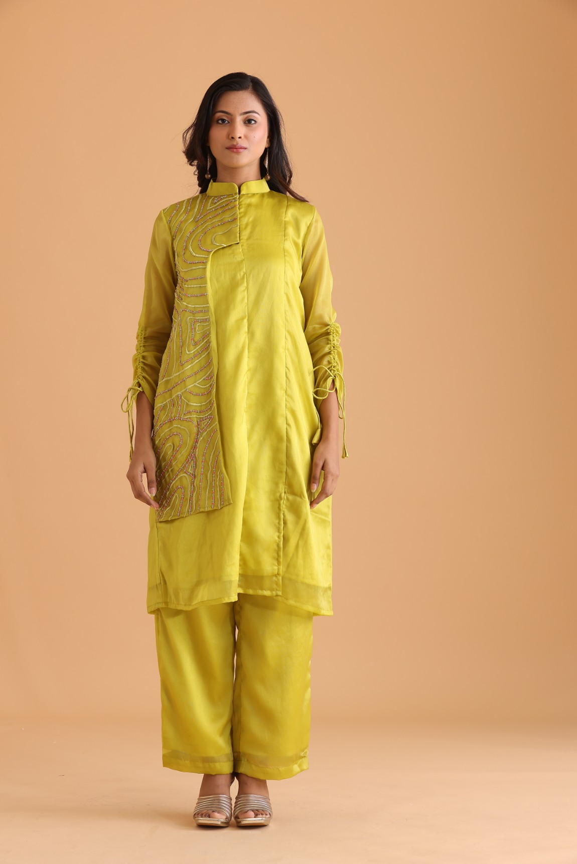 Lemon Panel Flap Kurta set