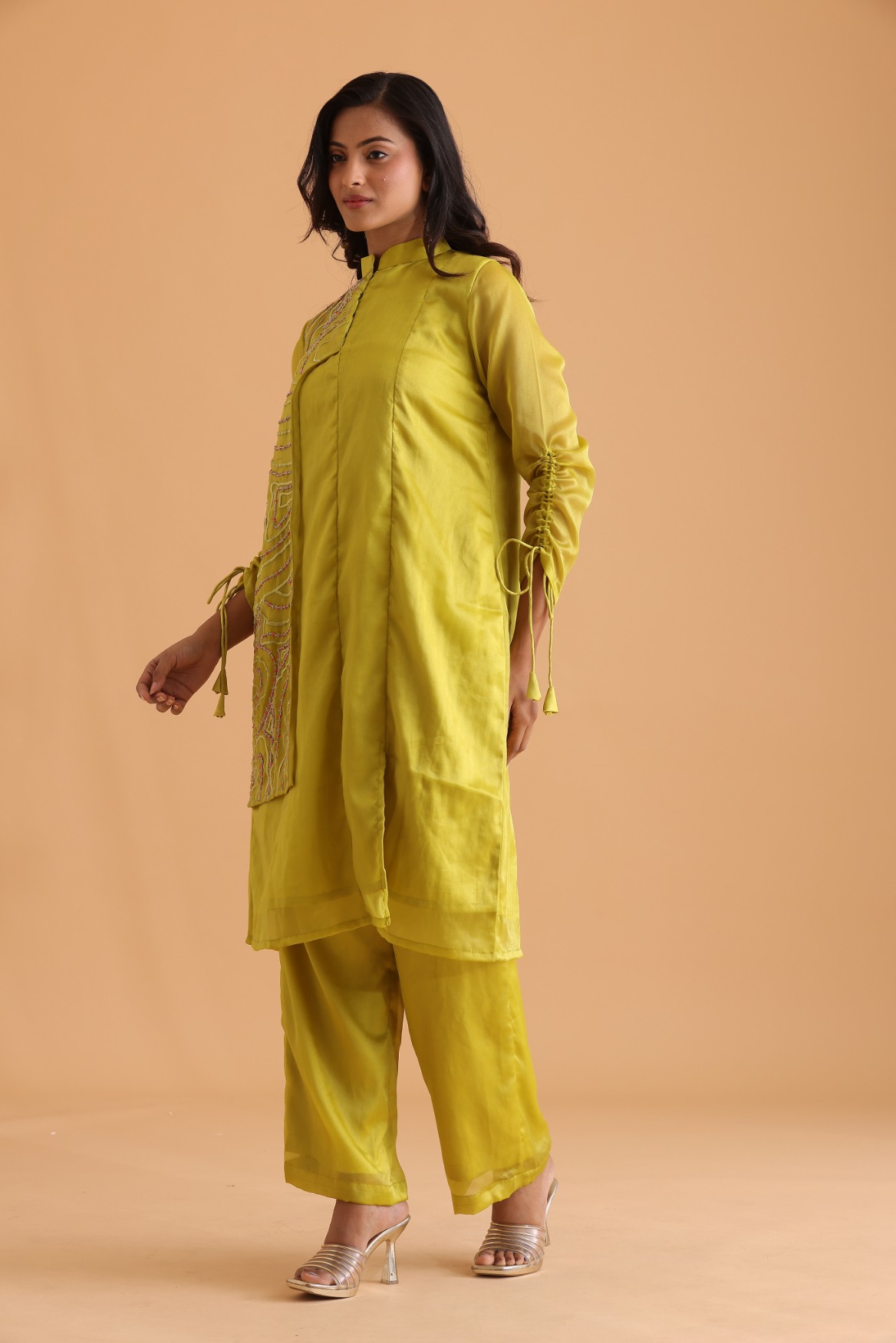 Lemon Panel Flap Kurta set