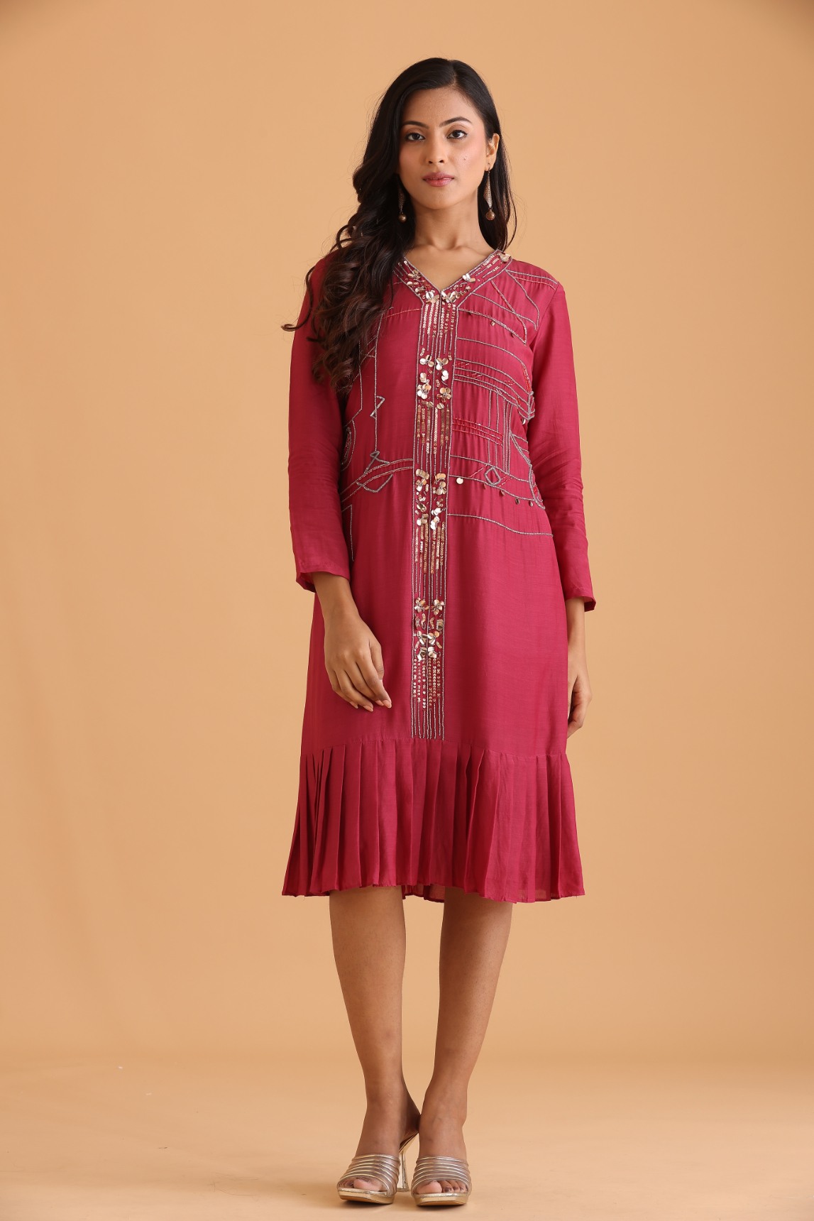 Tiered Dress with embroidery