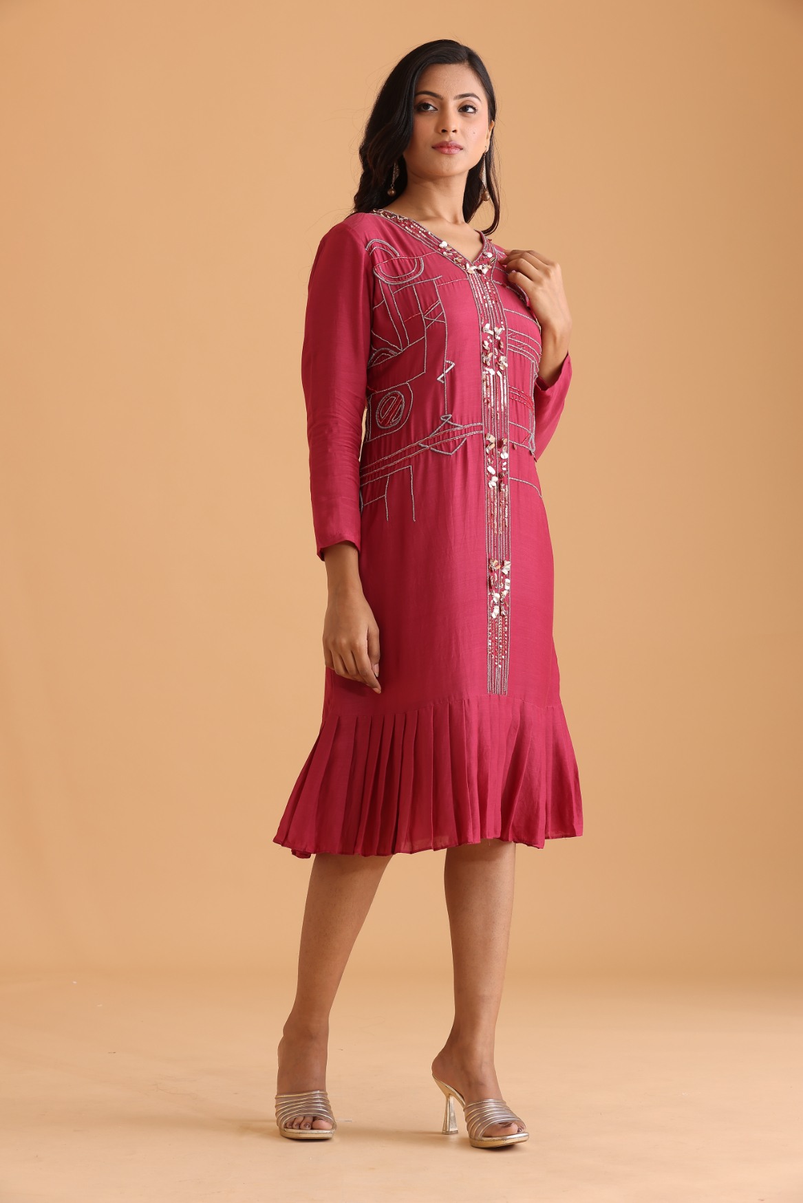 Tiered Dress with embroidery