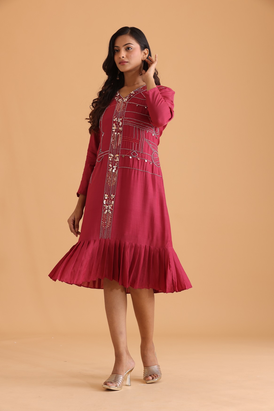 Tiered Dress with embroidery