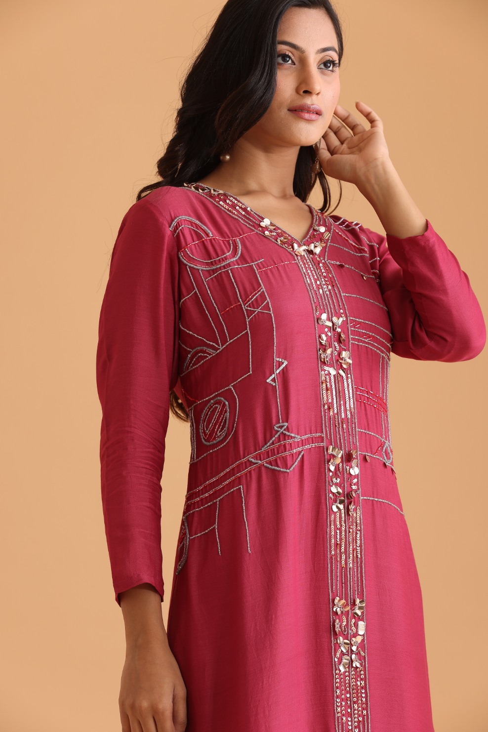 Tiered Dress with embroidery