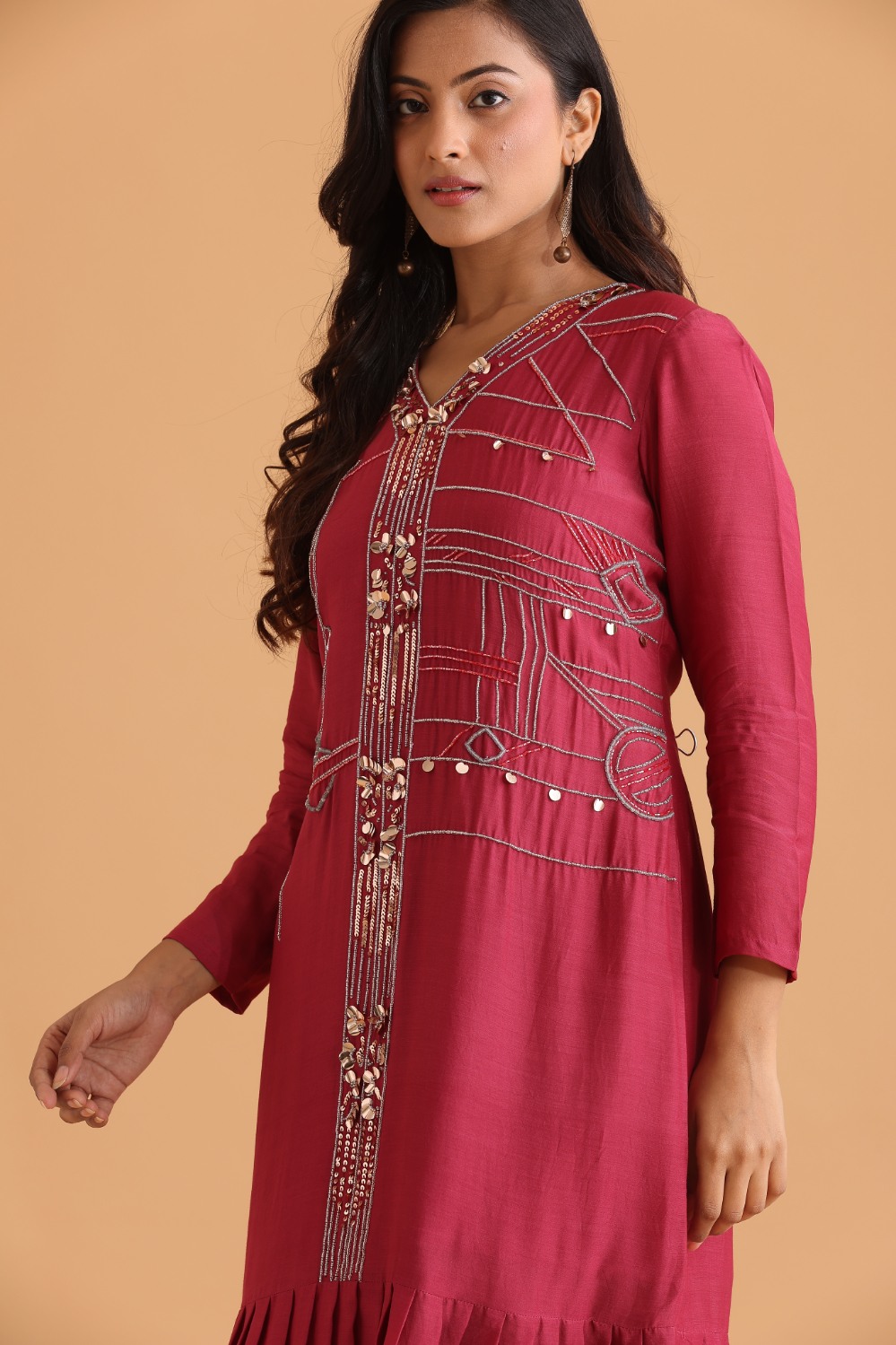 Tiered Dress with embroidery