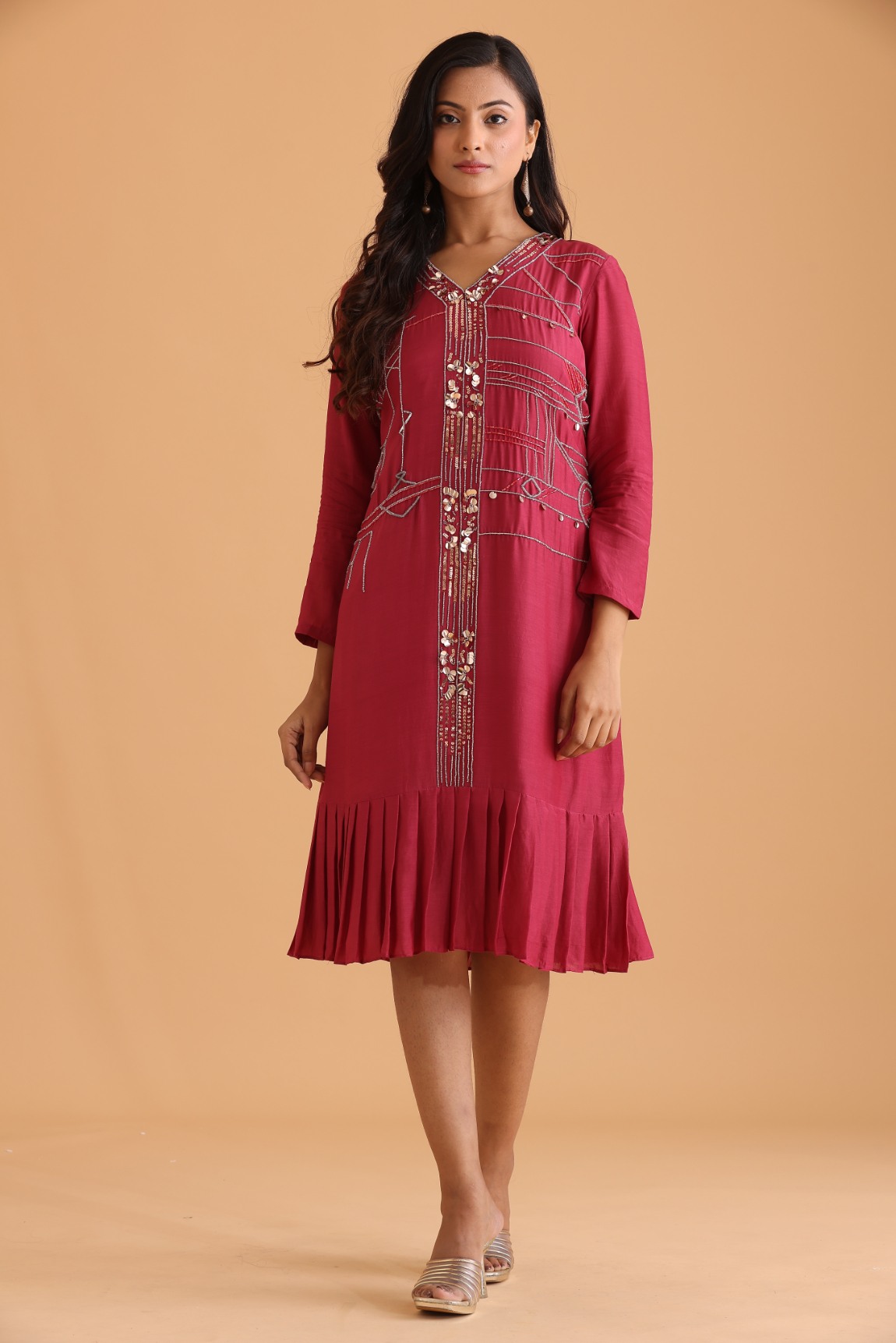 Tiered Dress with embroidery