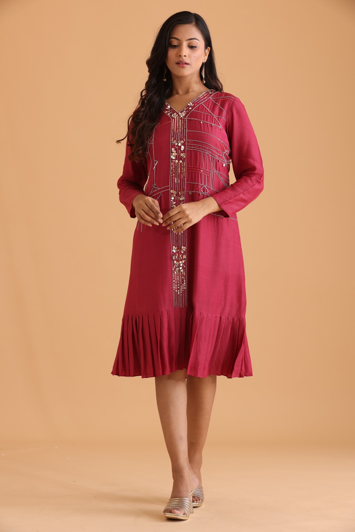 Tiered Dress with embroidery