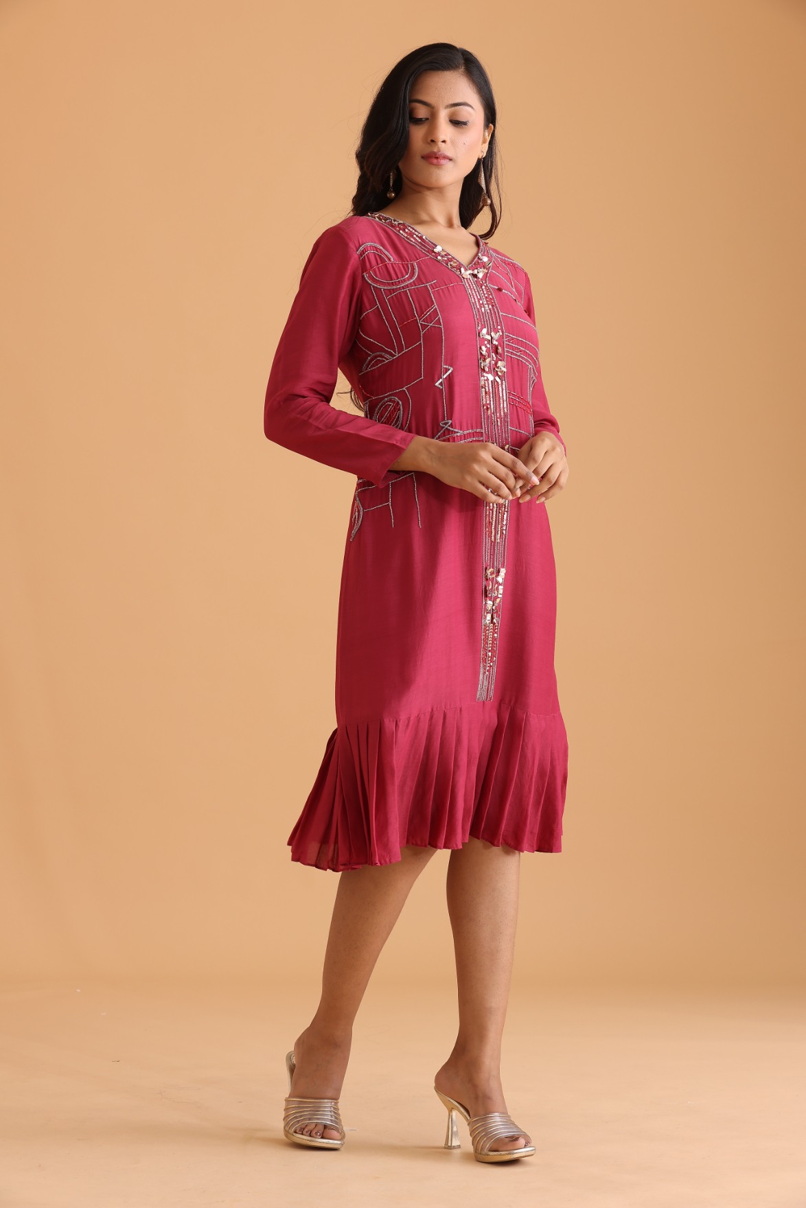 Tiered Dress with embroidery