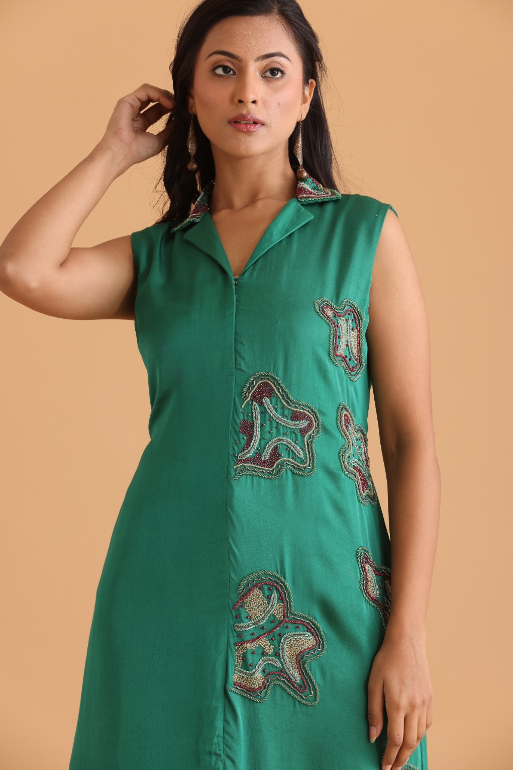 Coat collar kurta set