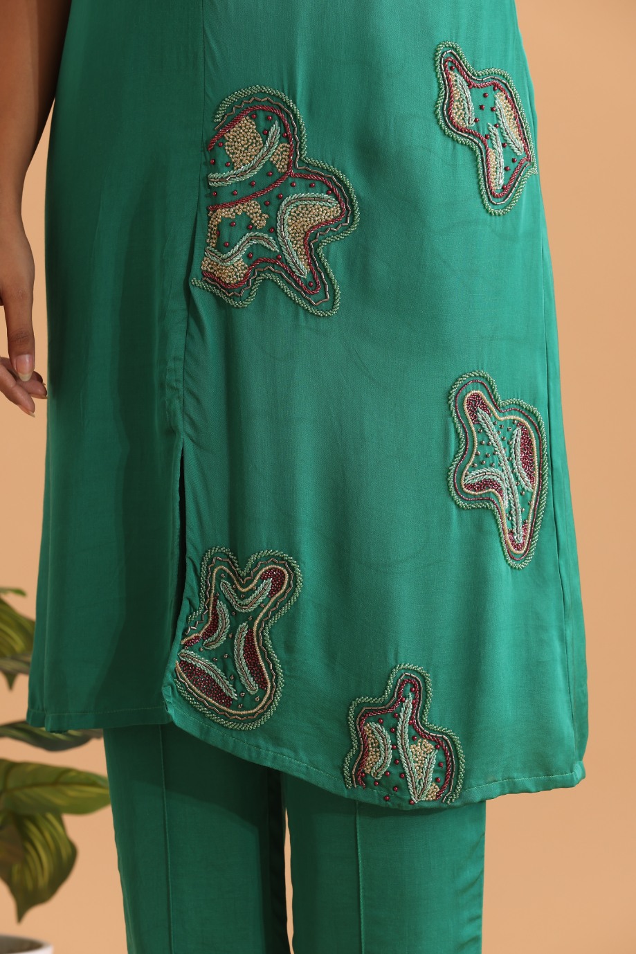 Coat collar kurta set