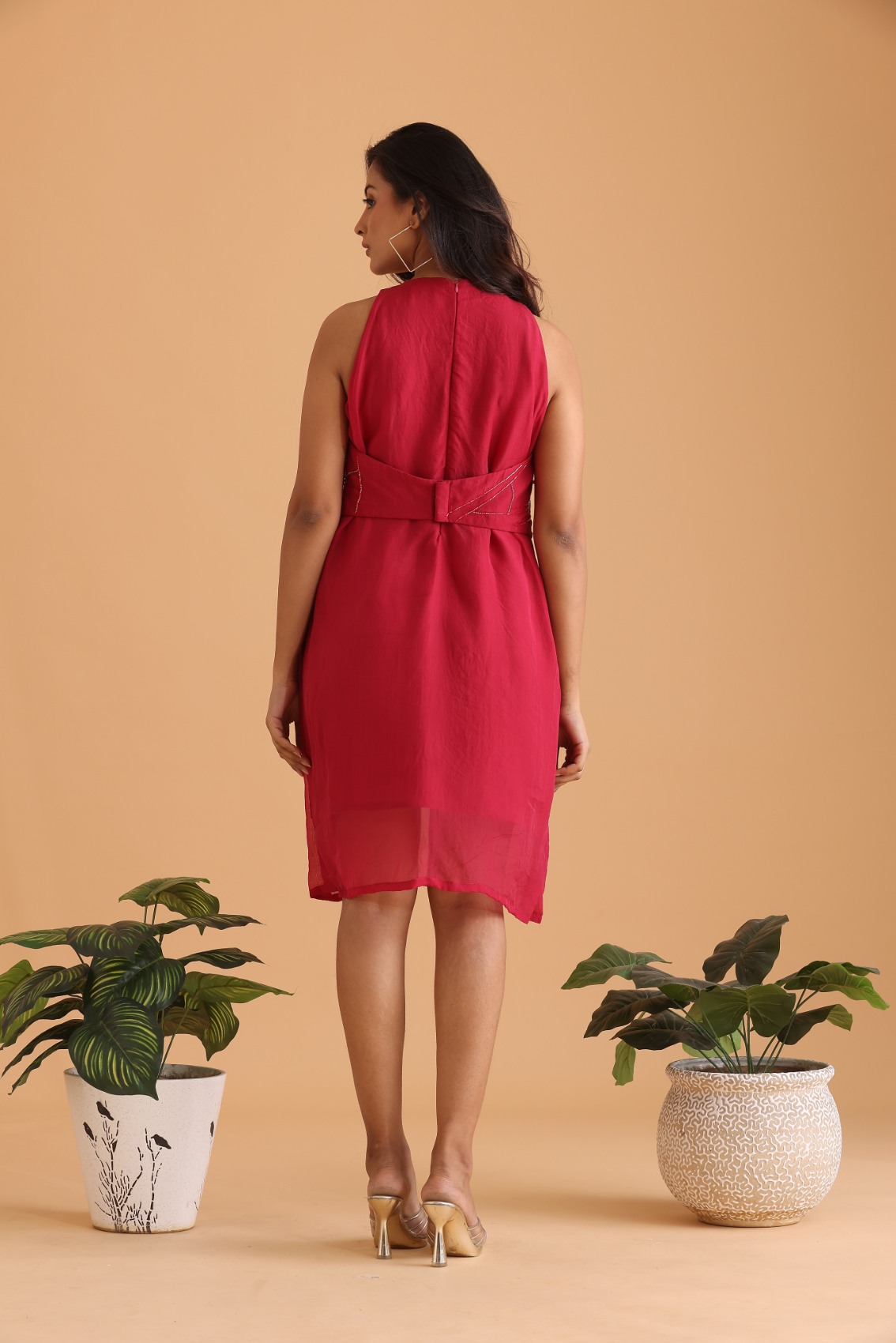 Layered short embroidered dress