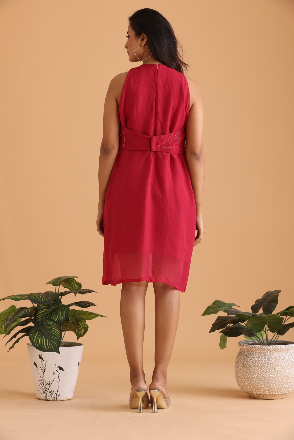 Layered short embroidered dress