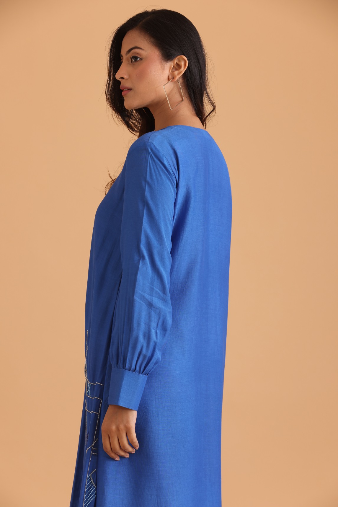 Jacket style embroidered dress