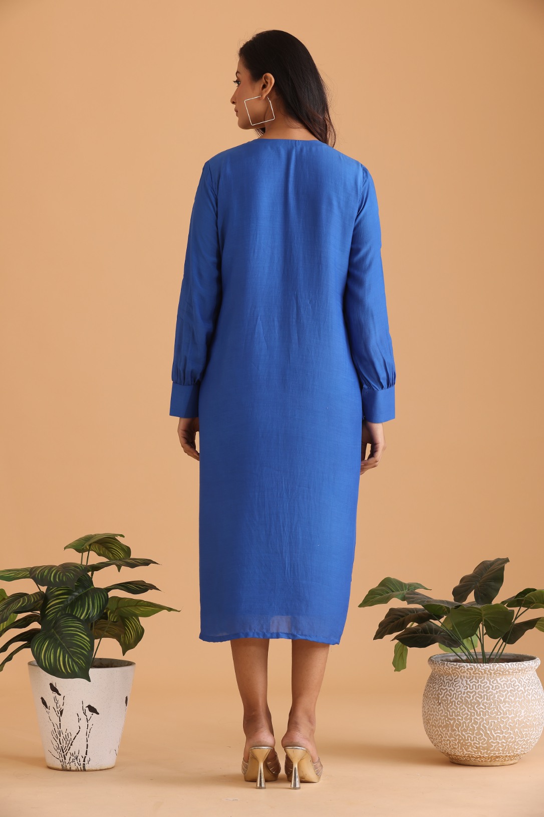 Jacket style embroidered dress