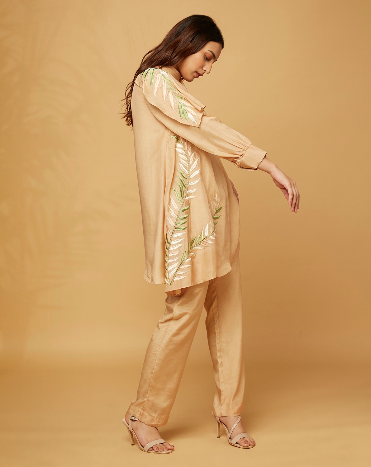 Cowl Drape Beige Co-ord set