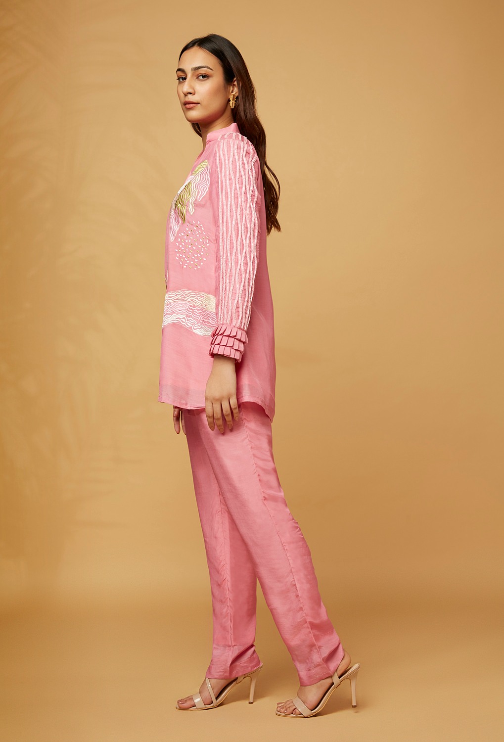 Pink embroidered co-ord set