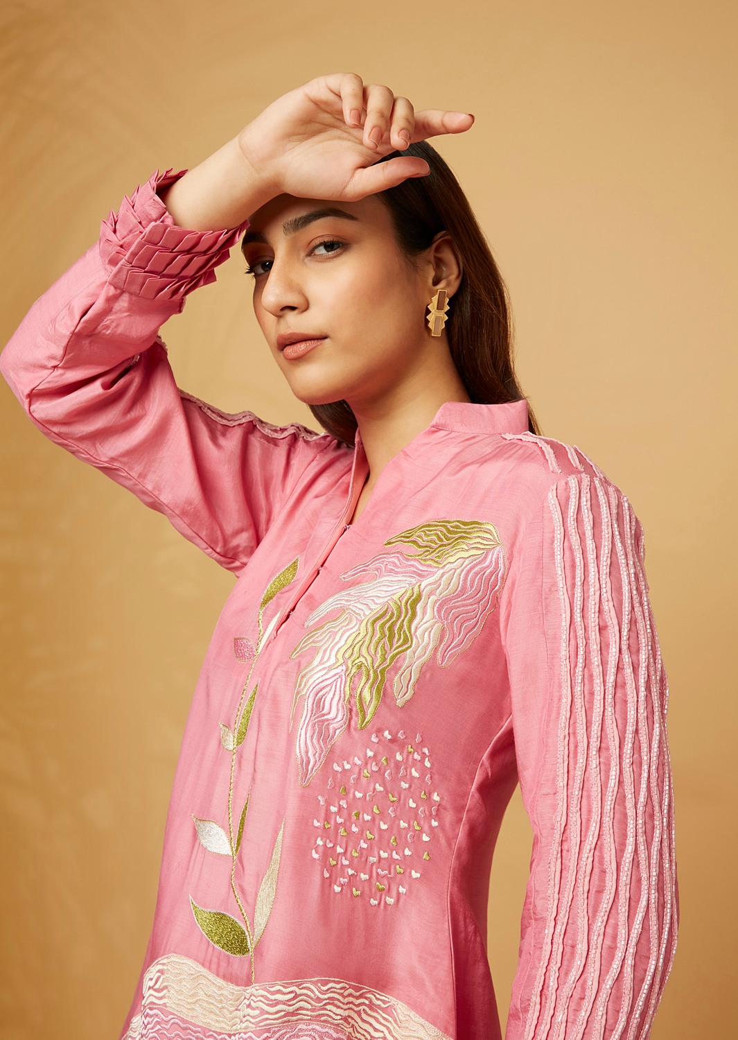 Pink embroidered co-ord set