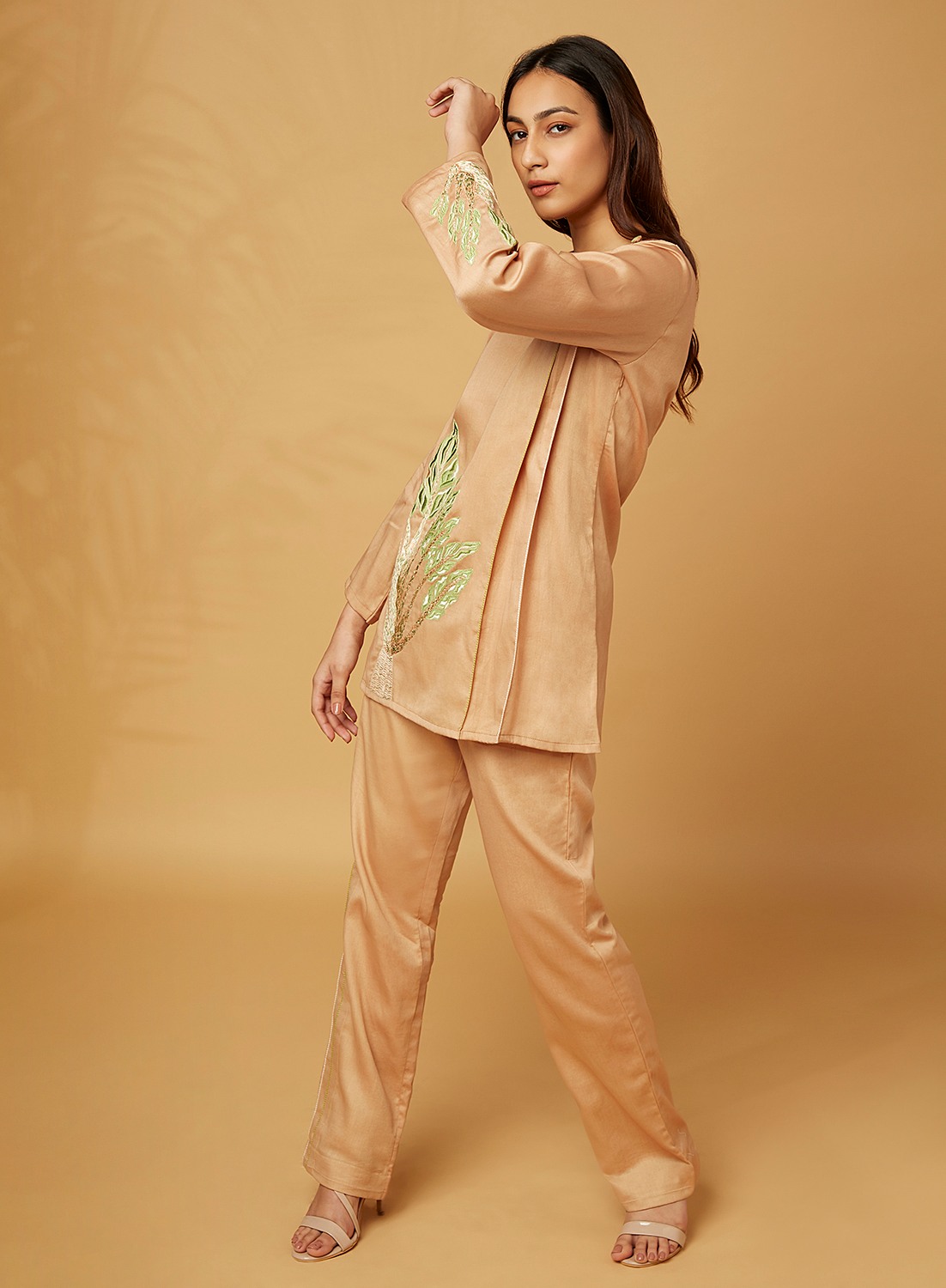 Beige co-ord set with details